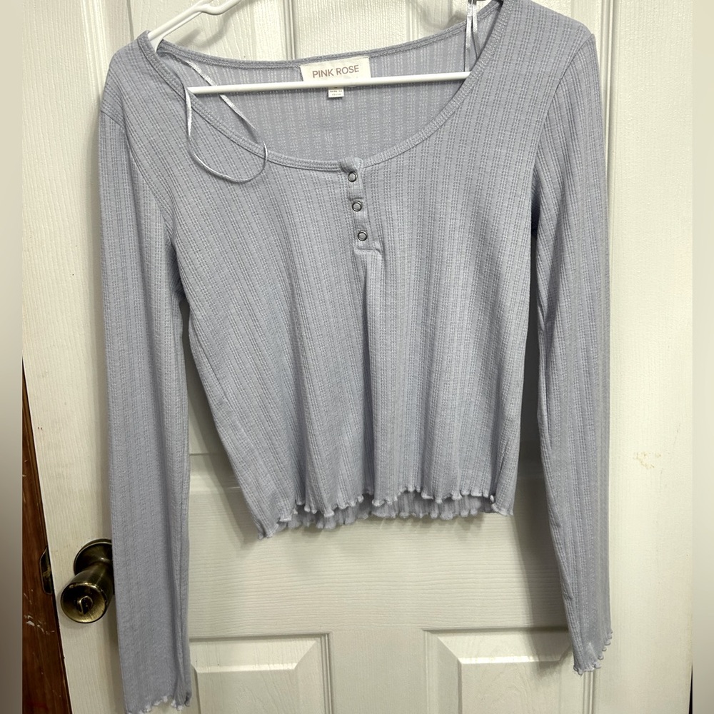 pink rose cropped long sleeve